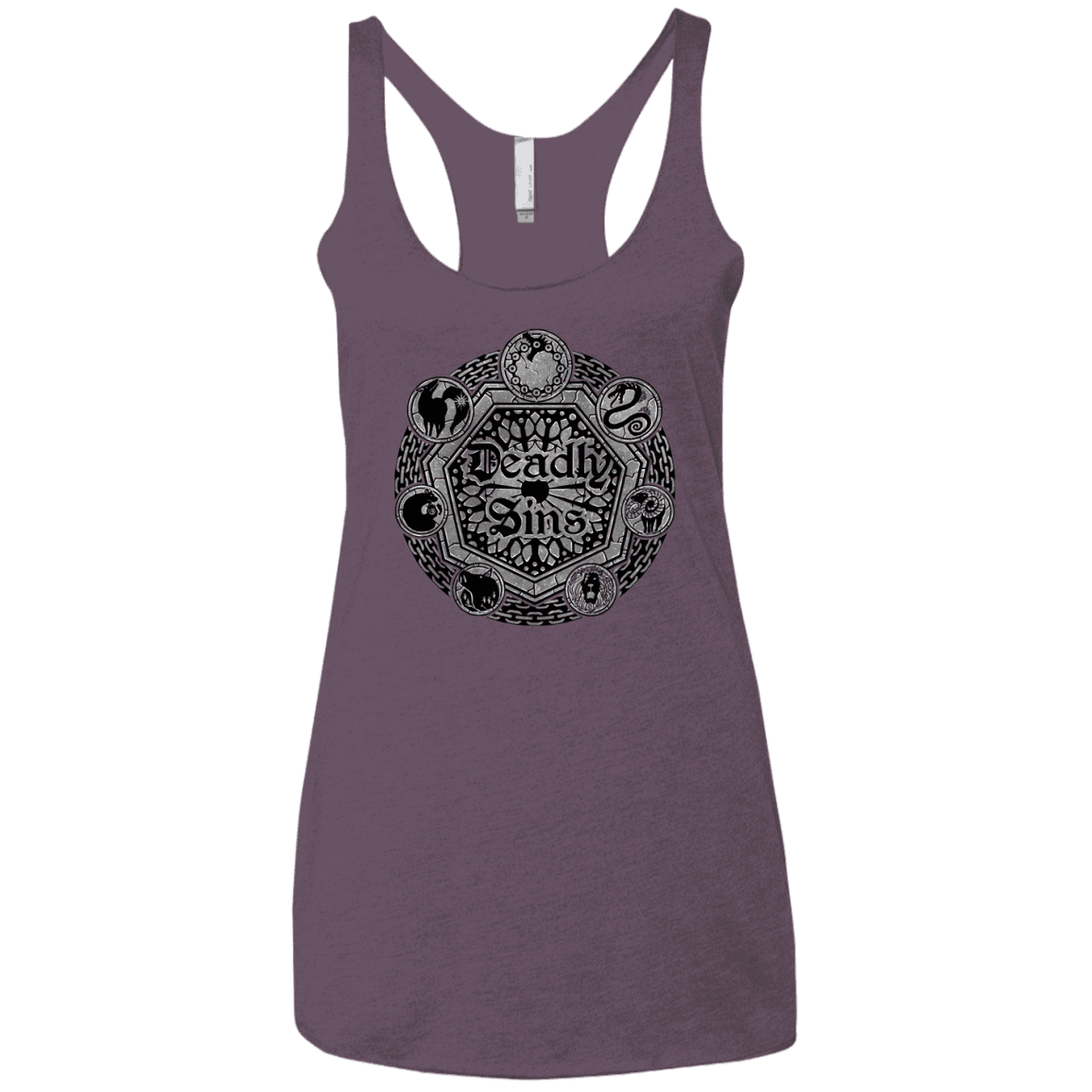 T-Shirts Vintage Purple / X-Small Sins Shield Women's Triblend Racerback Tank