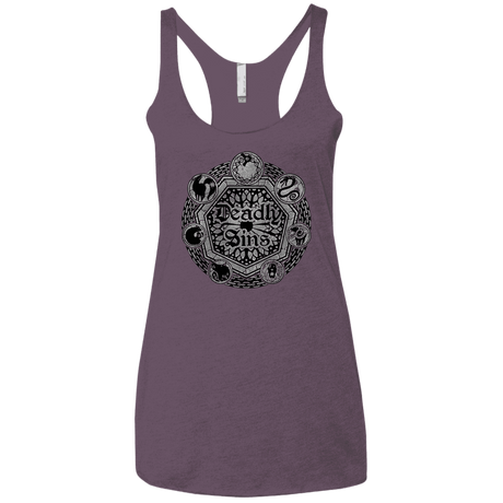 T-Shirts Vintage Purple / X-Small Sins Shield Women's Triblend Racerback Tank