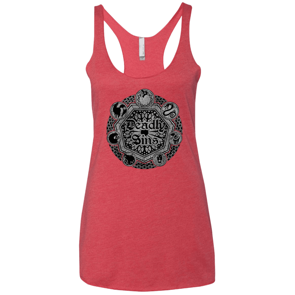 T-Shirts Vintage Red / X-Small Sins Shield Women's Triblend Racerback Tank