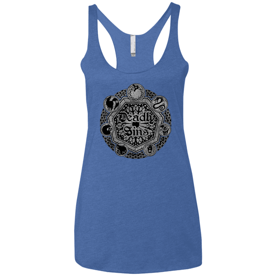 T-Shirts Vintage Royal / X-Small Sins Shield Women's Triblend Racerback Tank