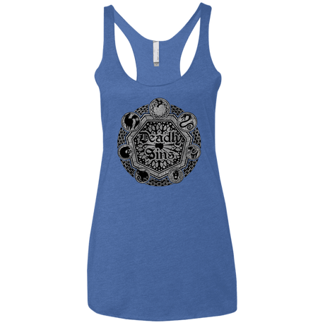 T-Shirts Vintage Royal / X-Small Sins Shield Women's Triblend Racerback Tank