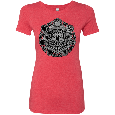 T-Shirts Vintage Red / S Sins Shield Women's Triblend T-Shirt