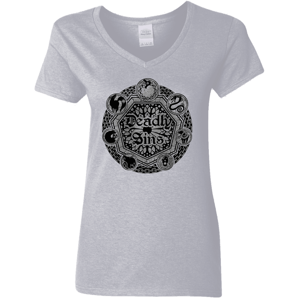 T-Shirts Sport Grey / S Sins Shield Women's V-Neck T-Shirt