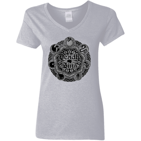 T-Shirts Sport Grey / S Sins Shield Women's V-Neck T-Shirt