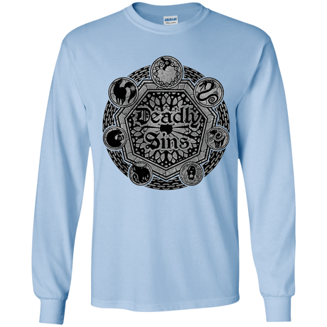 T-Shirts Light Blue / YS Sins Shield Youth Long Sleeve T-Shirt