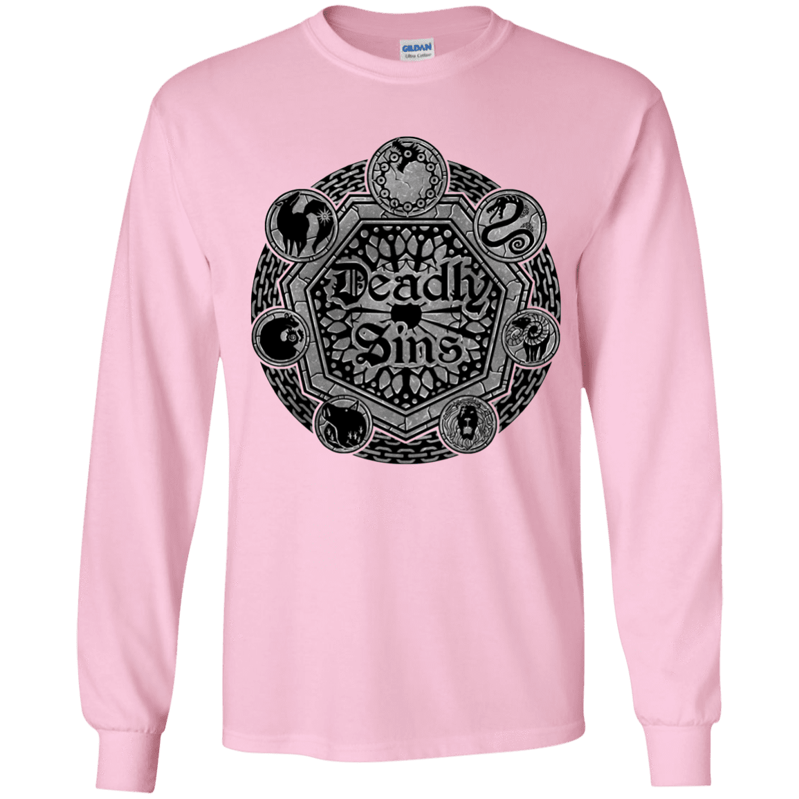T-Shirts Light Pink / YS Sins Shield Youth Long Sleeve T-Shirt