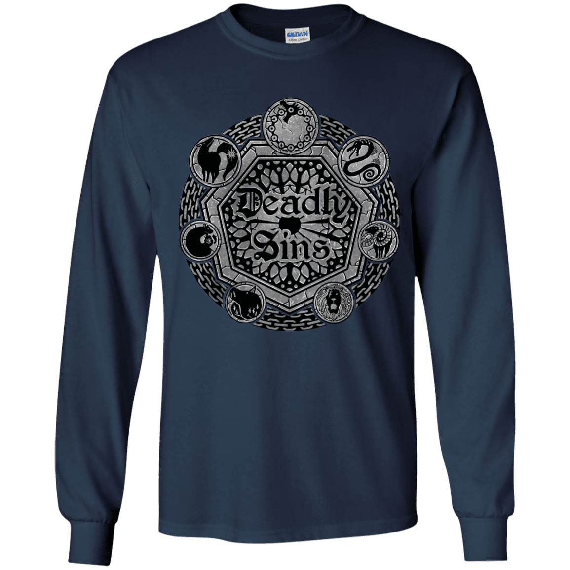 T-Shirts Navy / YS Sins Shield Youth Long Sleeve T-Shirt