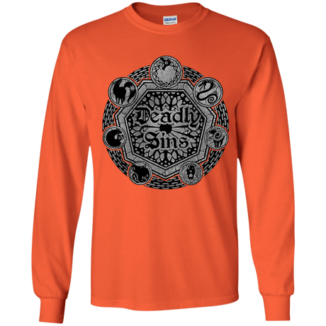 T-Shirts Orange / YS Sins Shield Youth Long Sleeve T-Shirt