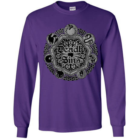 T-Shirts Purple / YS Sins Shield Youth Long Sleeve T-Shirt