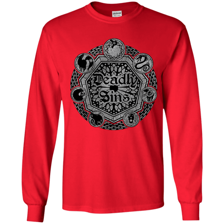 T-Shirts Red / YS Sins Shield Youth Long Sleeve T-Shirt