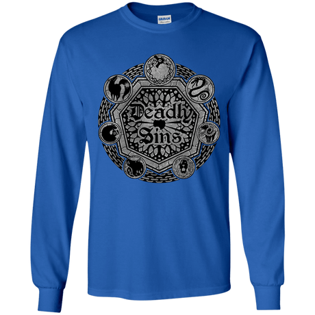 T-Shirts Royal / YS Sins Shield Youth Long Sleeve T-Shirt