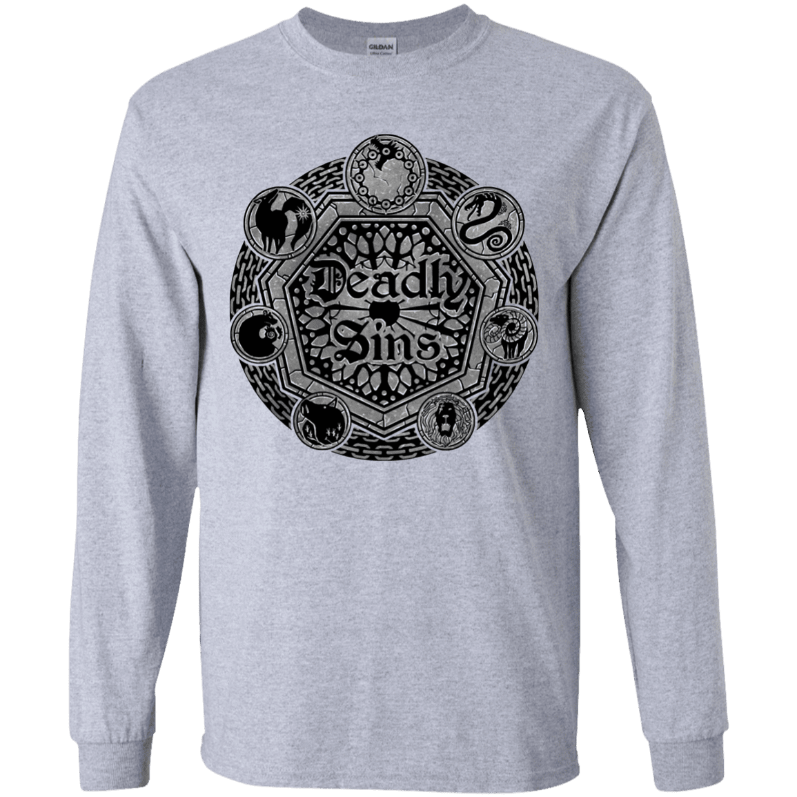 T-Shirts Sport Grey / YS Sins Shield Youth Long Sleeve T-Shirt