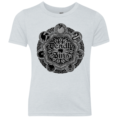T-Shirts Heather White / YXS Sins Shield Youth Triblend T-Shirt