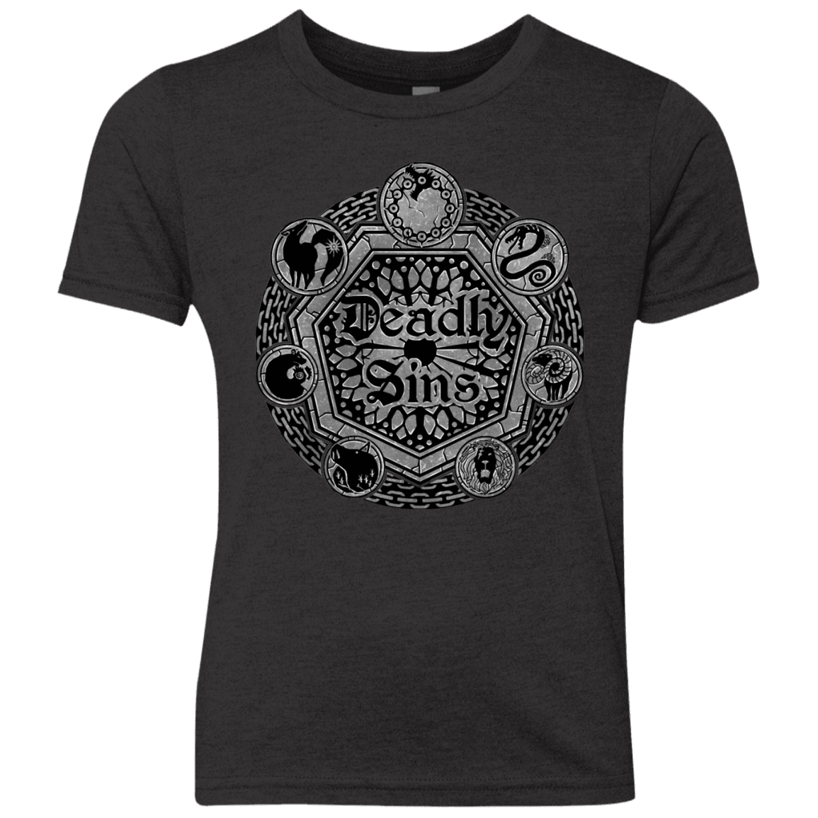 T-Shirts Vintage Black / YXS Sins Shield Youth Triblend T-Shirt