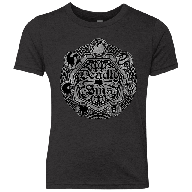 T-Shirts Vintage Black / YXS Sins Shield Youth Triblend T-Shirt