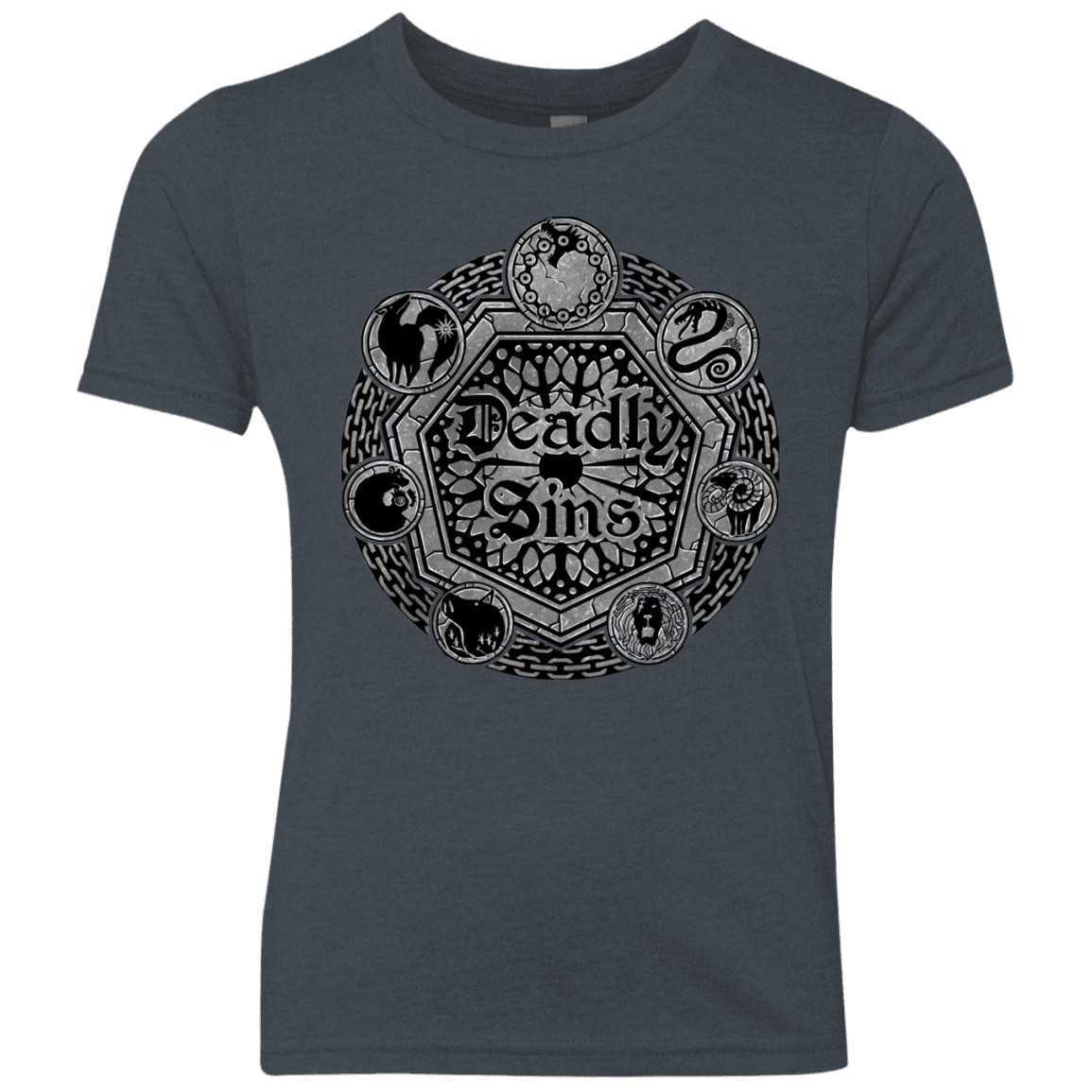 T-Shirts Vintage Navy / YXS Sins Shield Youth Triblend T-Shirt