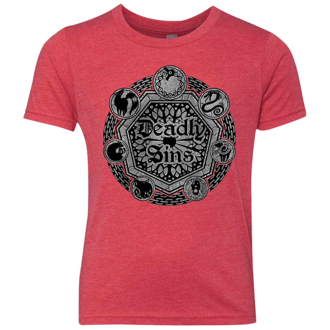 T-Shirts Vintage Red / YXS Sins Shield Youth Triblend T-Shirt