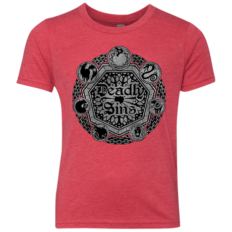 T-Shirts Vintage Red / YXS Sins Shield Youth Triblend T-Shirt
