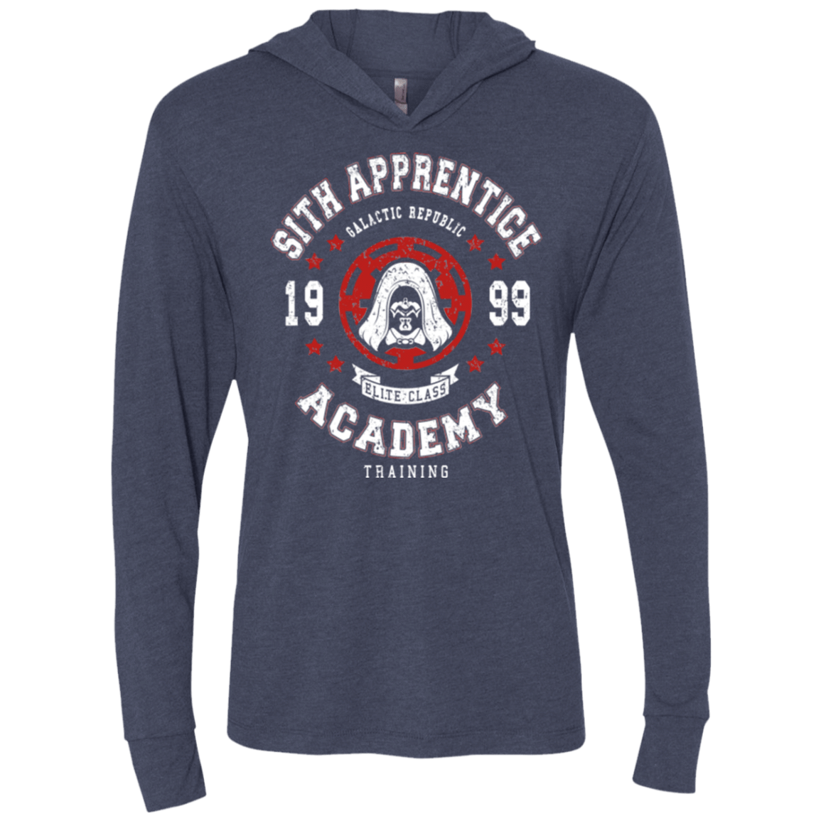 T-Shirts Vintage Navy / X-Small Sith Appretince Academy 99 Triblend Long Sleeve Hoodie Tee