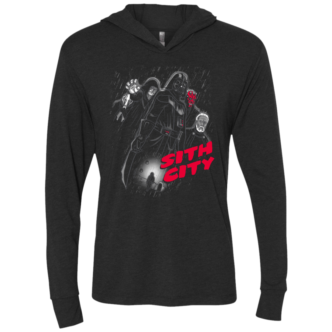 T-Shirts Vintage Black / X-Small Sith city Triblend Long Sleeve Hoodie Tee