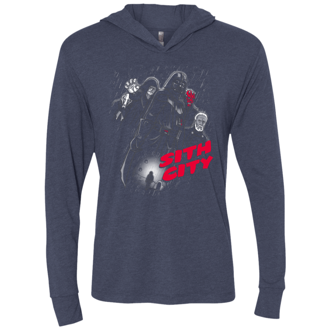 T-Shirts Vintage Navy / X-Small Sith city Triblend Long Sleeve Hoodie Tee