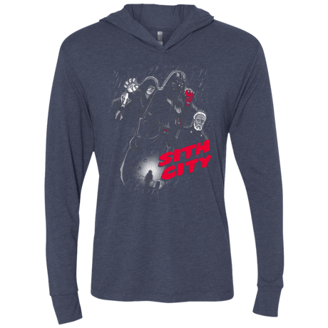 T-Shirts Vintage Navy / X-Small Sith city Triblend Long Sleeve Hoodie Tee