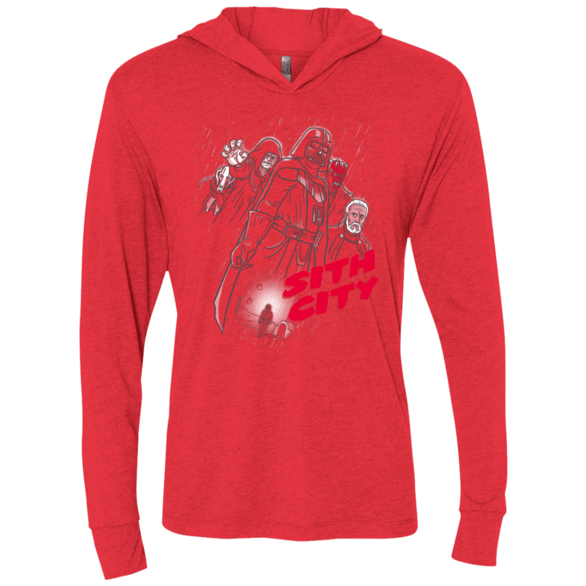 T-Shirts Vintage Red / X-Small Sith city Triblend Long Sleeve Hoodie Tee