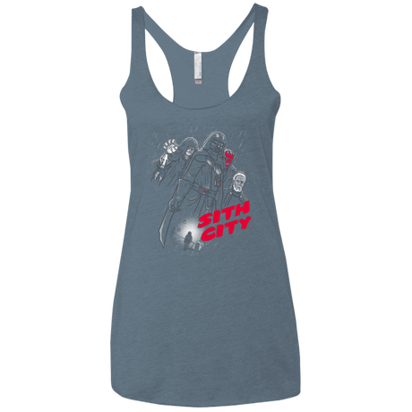 T-Shirts Indigo / X-Small Sith city Women's Triblend Racerback Tank