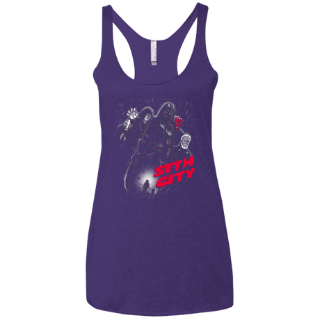 T-Shirts Purple / X-Small Sith city Women's Triblend Racerback Tank