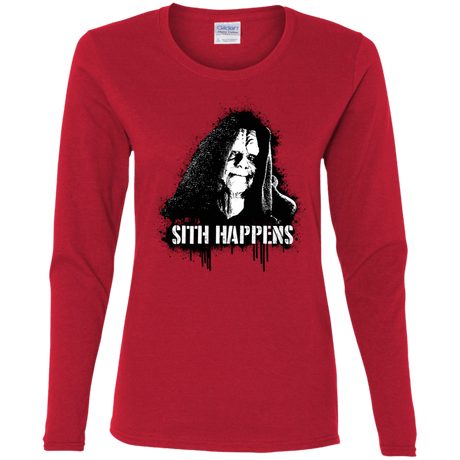 T-Shirts Red / S Sith Happens Women's Long Sleeve T-Shirt