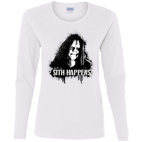 T-Shirts White / S Sith Happens Women's Long Sleeve T-Shirt
