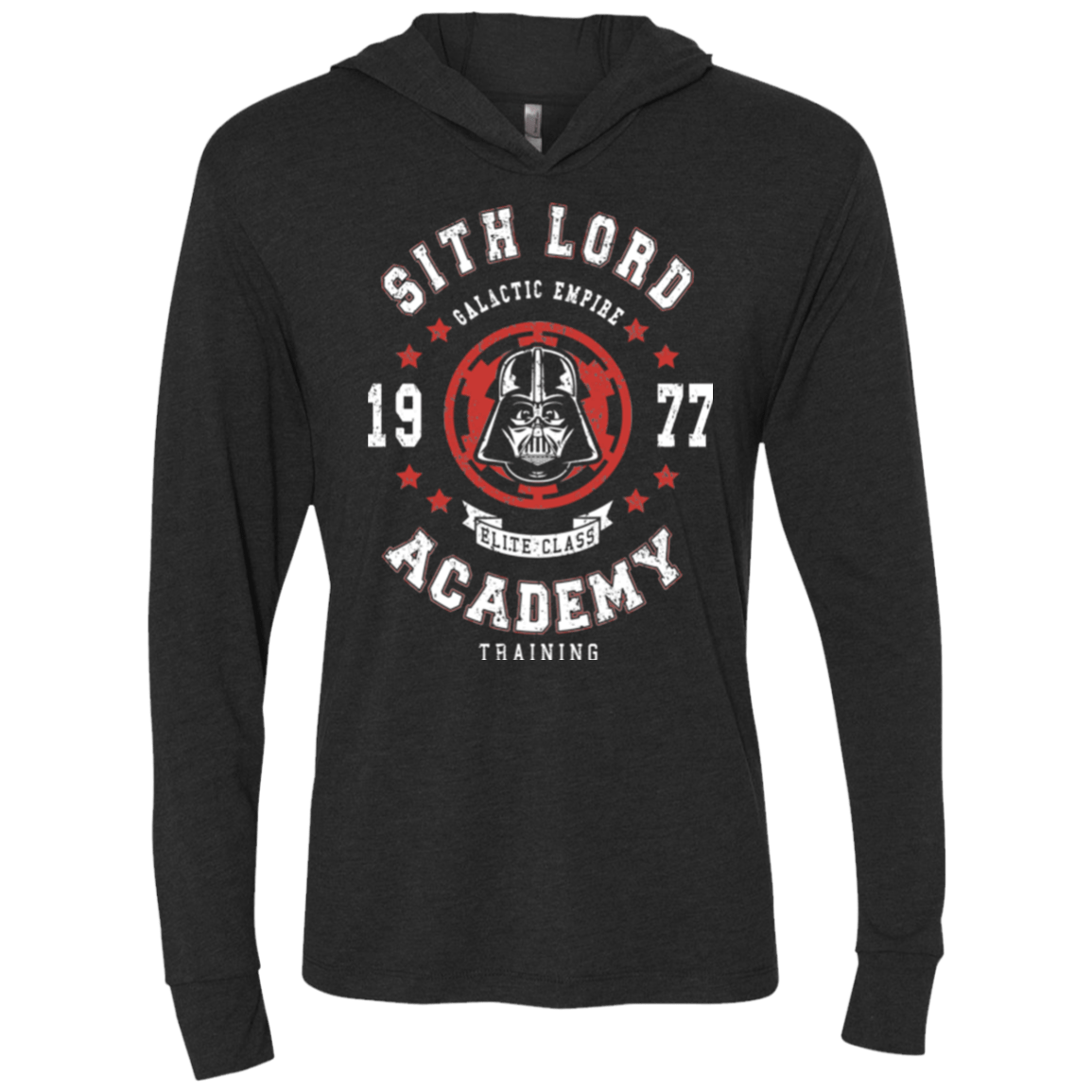T-Shirts Vintage Black / X-Small Sith Lord Academy 77 Triblend Long Sleeve Hoodie Tee