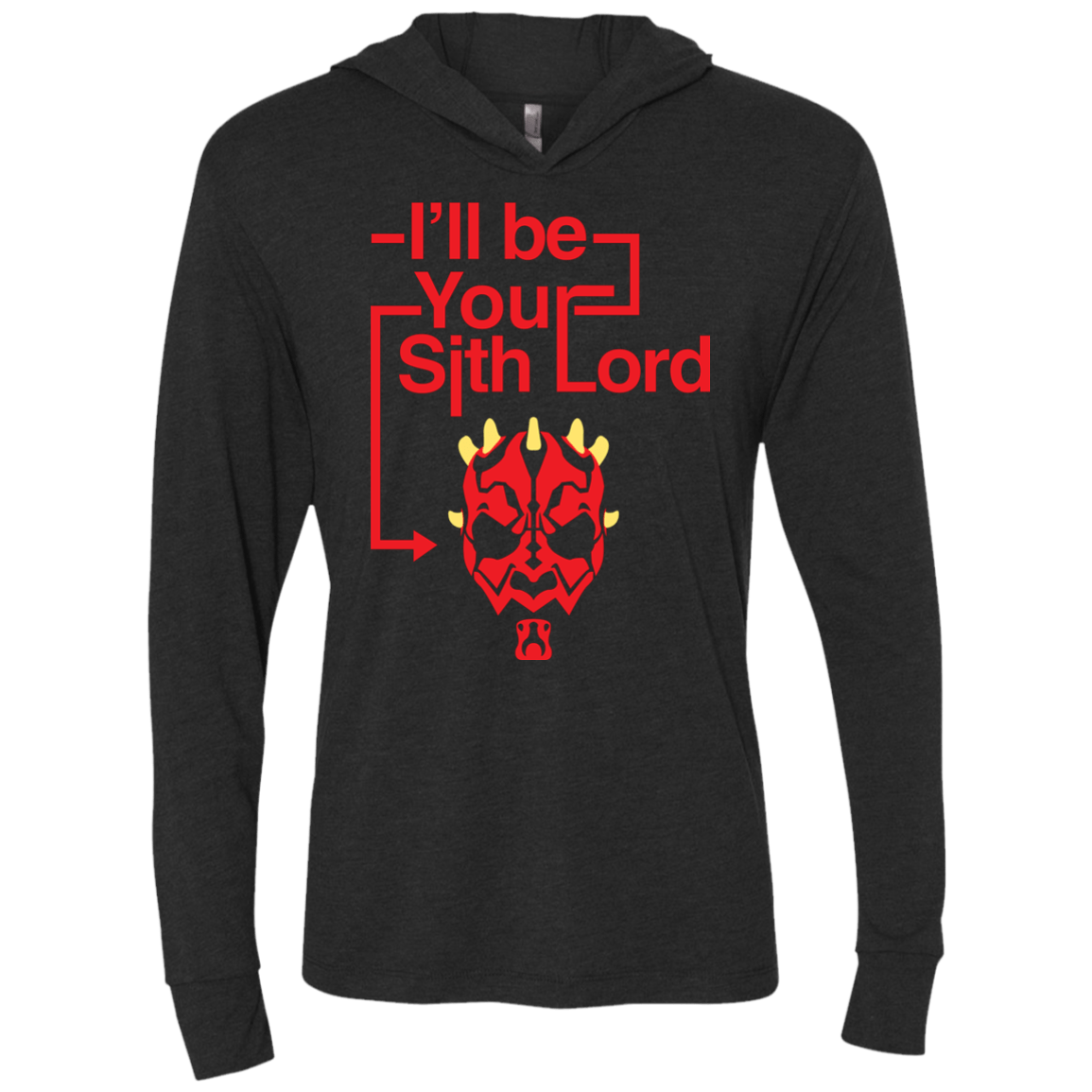 T-Shirts Vintage Black / X-Small Sith Lord Darth Maul Triblend Long Sleeve Hoodie Tee