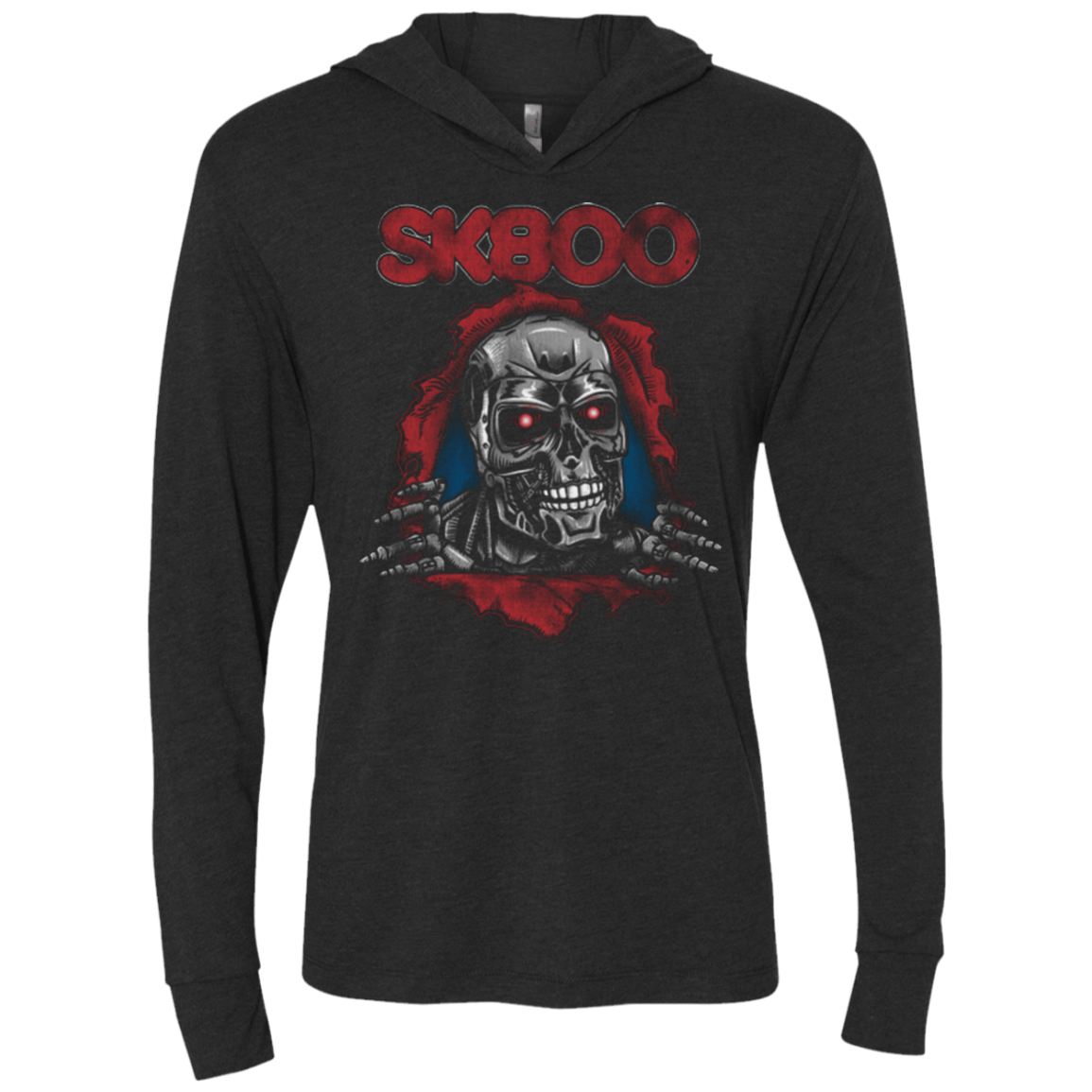 T-Shirts Vintage Black / X-Small SK800 Triblend Long Sleeve Hoodie Tee