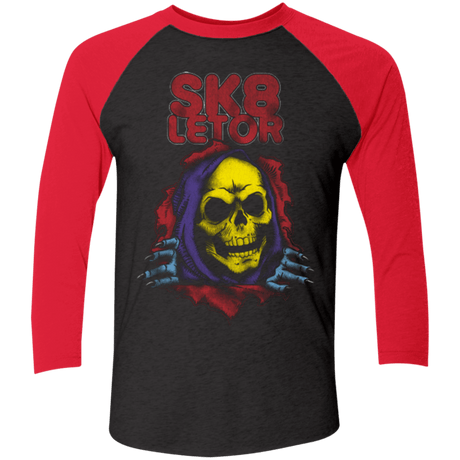 T-Shirts Vintage Black/Vintage Red / X-Small SK8LETOR Men's Triblend 3/4 Sleeve