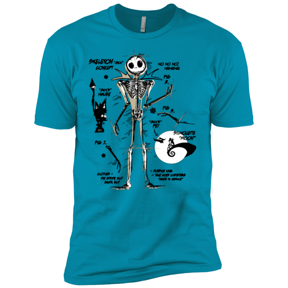 T-Shirts Turquoise / YXS Skeleton Concept Boys Premium T-Shirt