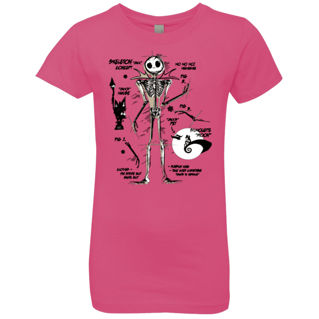 T-Shirts Hot Pink / YXS Skeleton Concept Girls Premium T-Shirt