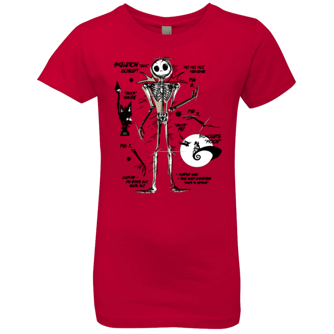 T-Shirts Red / YXS Skeleton Concept Girls Premium T-Shirt