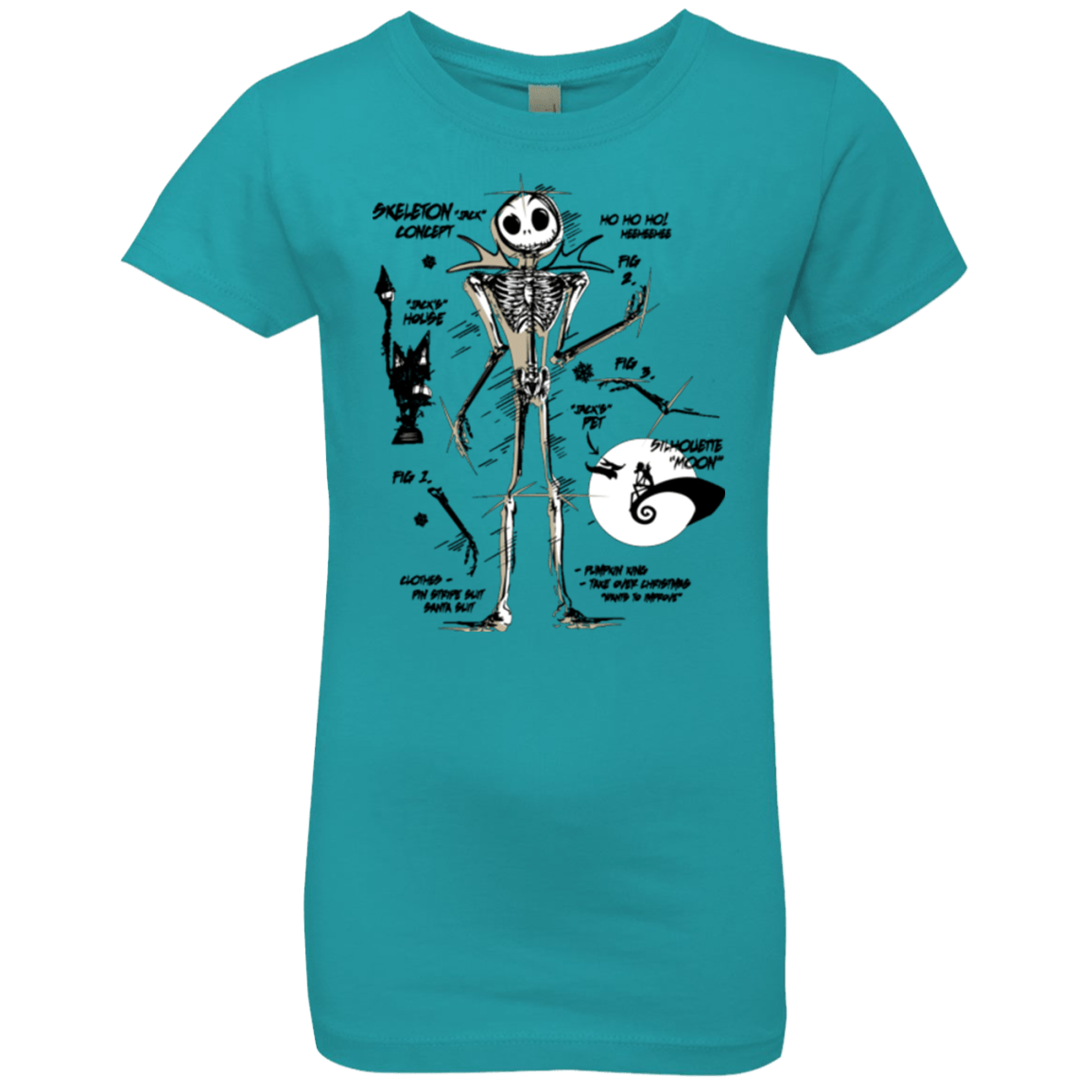 T-Shirts Tahiti Blue / YXS Skeleton Concept Girls Premium T-Shirt