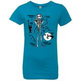 T-Shirts Turquoise / YXS Skeleton Concept Girls Premium T-Shirt