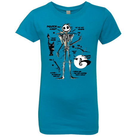 T-Shirts Turquoise / YXS Skeleton Concept Girls Premium T-Shirt