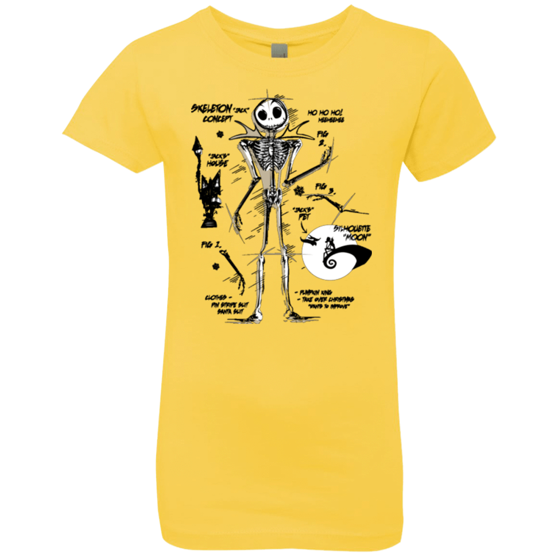 T-Shirts Vibrant Yellow / YXS Skeleton Concept Girls Premium T-Shirt