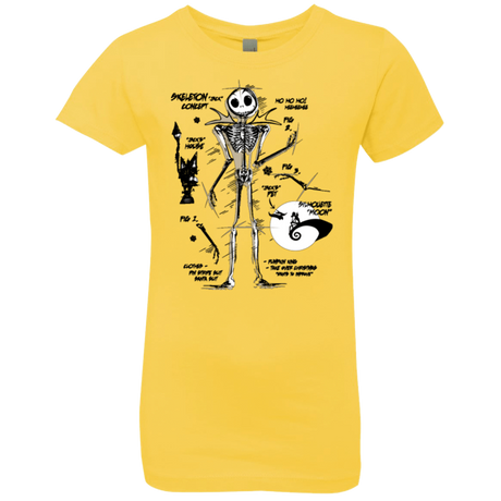 T-Shirts Vibrant Yellow / YXS Skeleton Concept Girls Premium T-Shirt