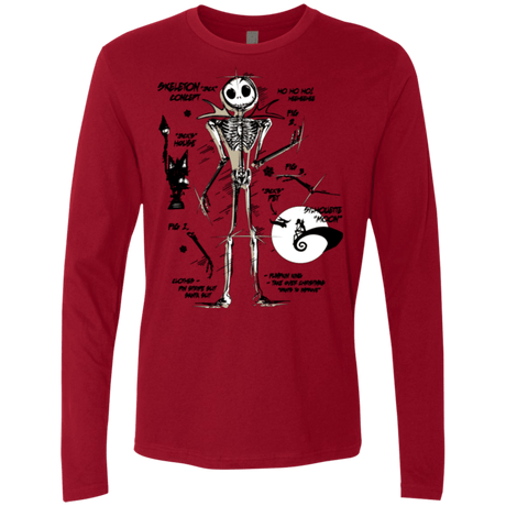 T-Shirts Cardinal / Small Skeleton Concept Men's Premium Long Sleeve