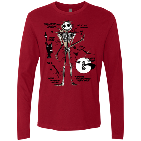 T-Shirts Cardinal / Small Skeleton Concept Men's Premium Long Sleeve
