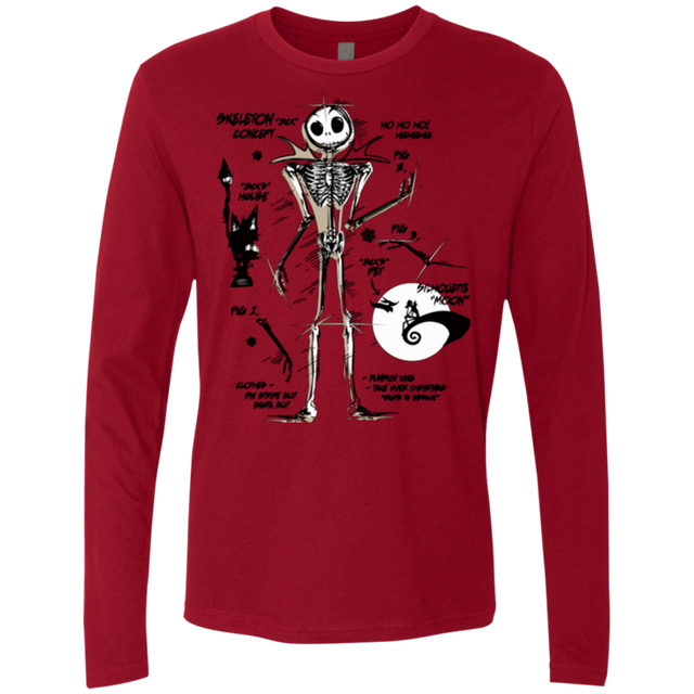 T-Shirts Cardinal / Small Skeleton Concept Men's Premium Long Sleeve
