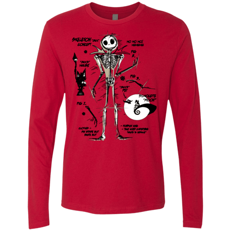 T-Shirts Red / Small Skeleton Concept Men's Premium Long Sleeve