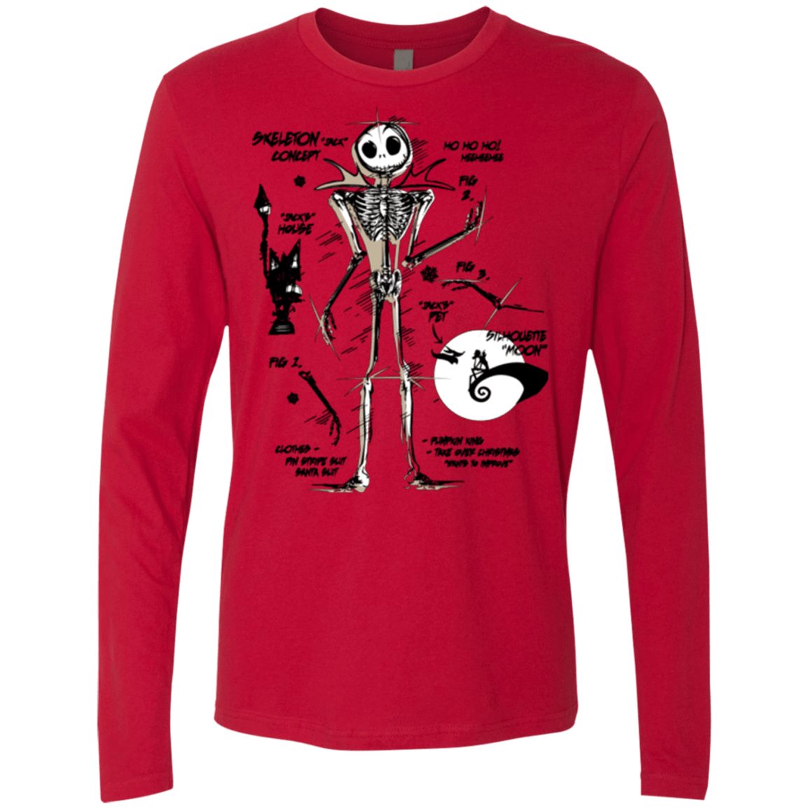 T-Shirts Red / Small Skeleton Concept Men's Premium Long Sleeve