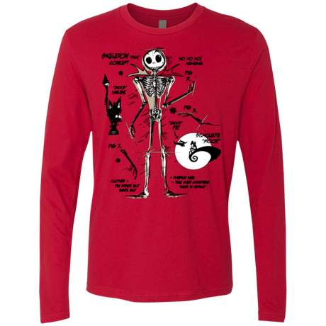 T-Shirts Red / Small Skeleton Concept Men's Premium Long Sleeve
