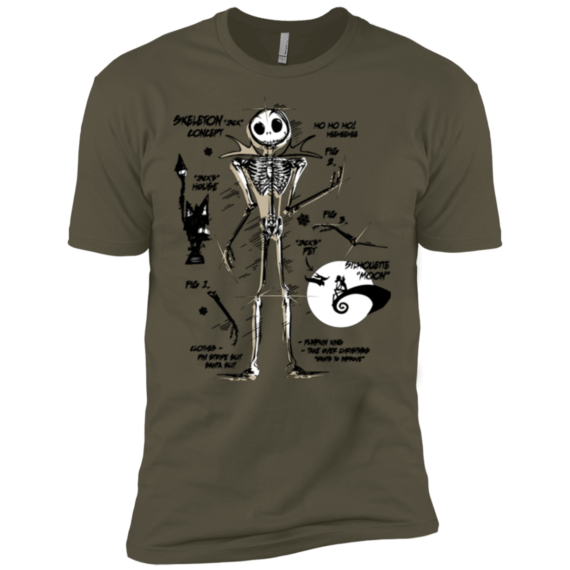 T-Shirts Military Green / X-Small Skeleton Concept Men's Premium T-Shirt